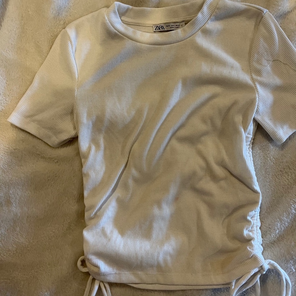 White zara cropped t-shirt